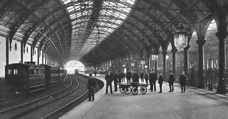 Darlington Bank Top station in 1887, photo by M. W. Ramsey